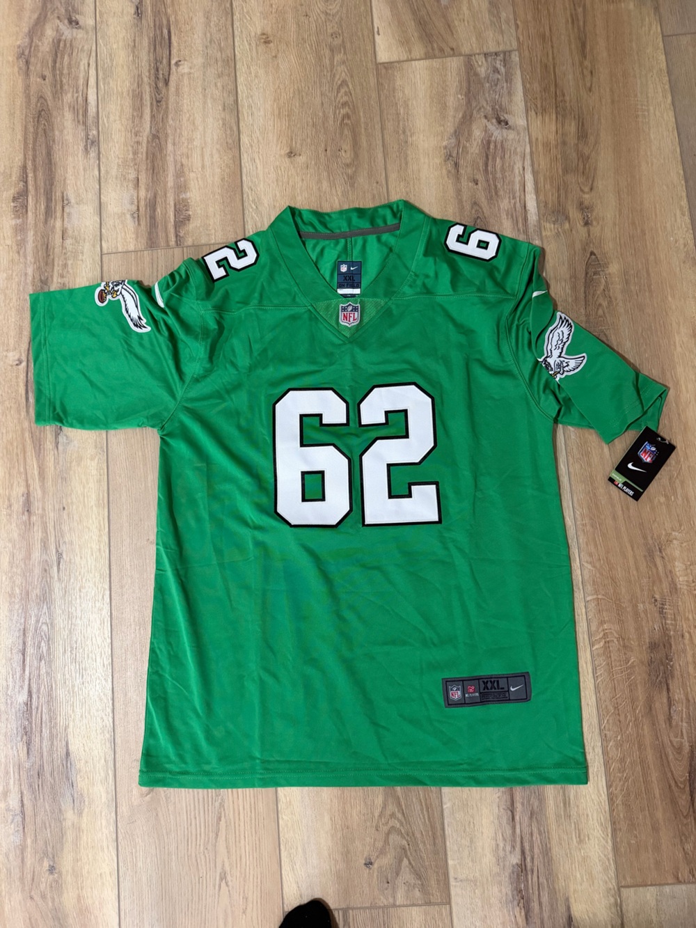 NFL Green Men's #62 Football Jersey with White Numbers